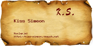 Kiss Simeon névjegykártya